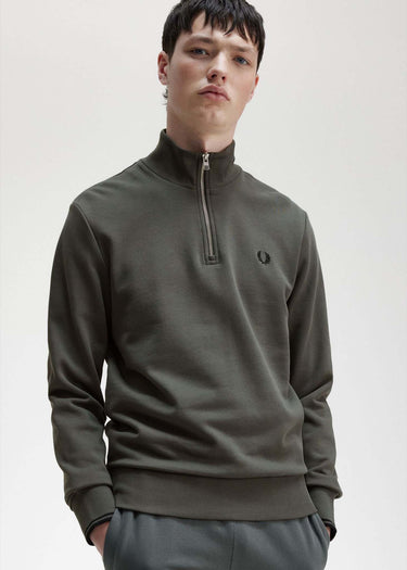 Fred Perry Truien  Half zip sweatshirt - field green 
