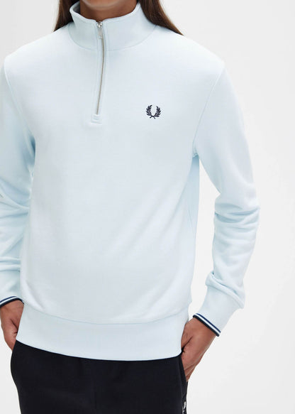 Fred Perry Truien  Half zip sweatshirt - light ice 