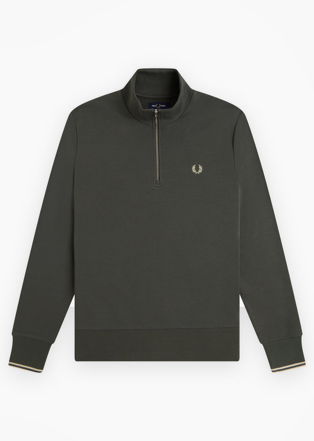 Fred Perry Sweaters Half zip sweatshirt - field green oatmeal