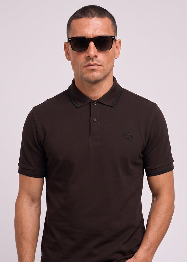 Fred Perry Polos Twin tipped polo - rich brown black