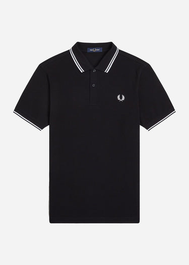Fred Perry Polo's  Twin tipped fred perry shirt - black white white 
