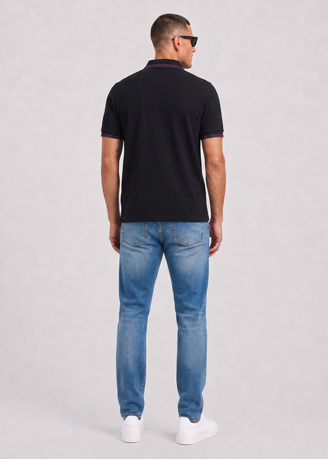 Fred Perry Polos Twin tipped polo - black plum plum
