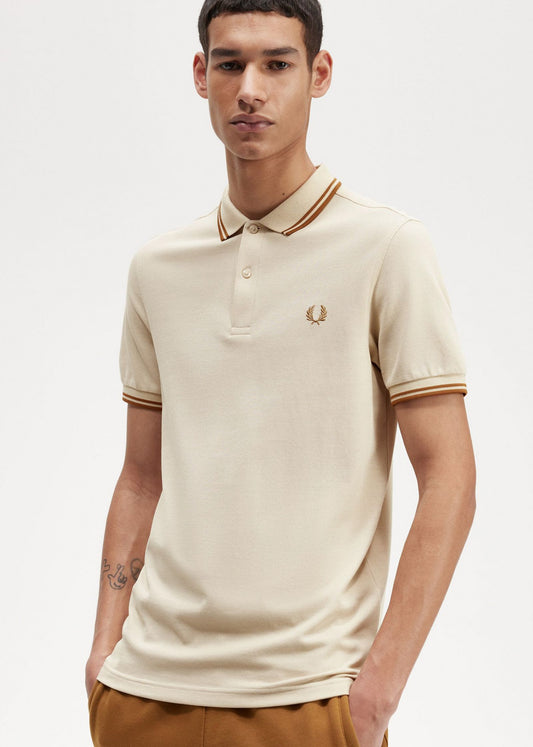 Fred Perry Polo's  Twin tipped fred perry shirt - oatmeal 