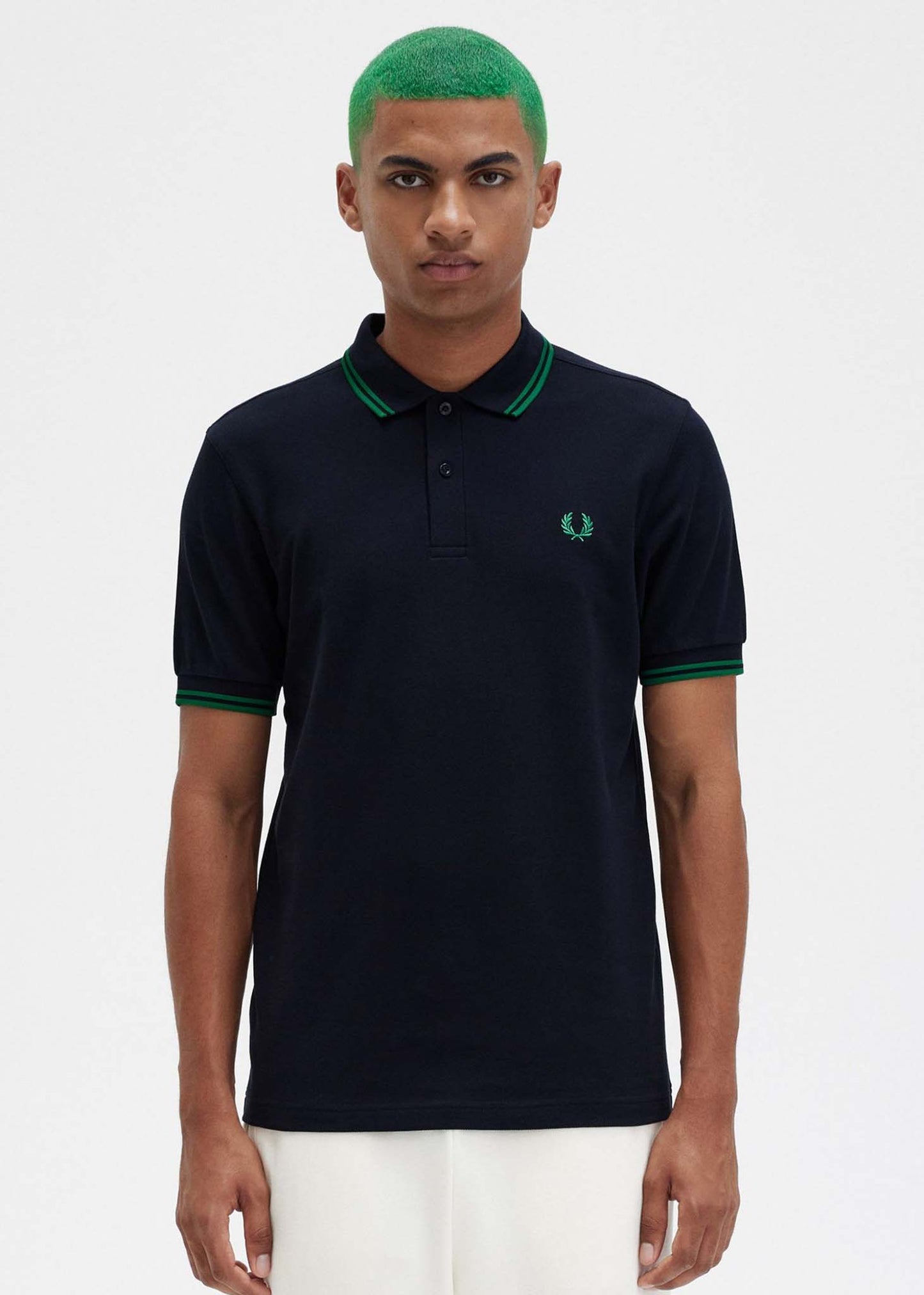 Twin tipped fred perry shirt - navy fp green