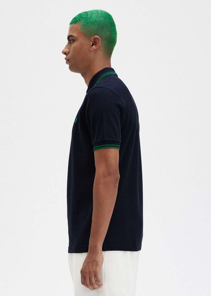 Fred Perry Polo's  Twin tipped fred perry shirt - navy fp green 