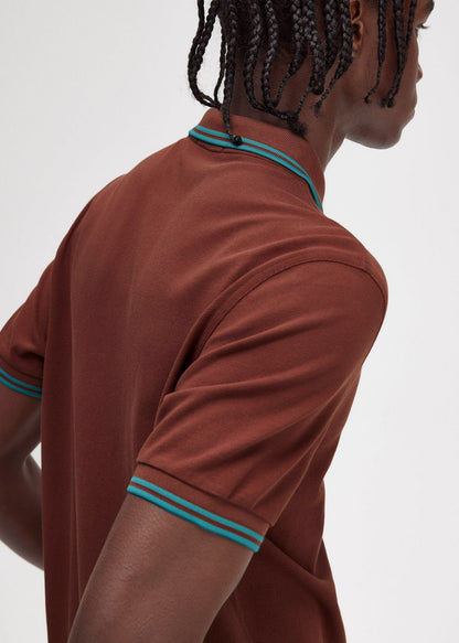 Fred Perry Polo's  Twin tipped fred perry shirt - whisky brown deep mint 