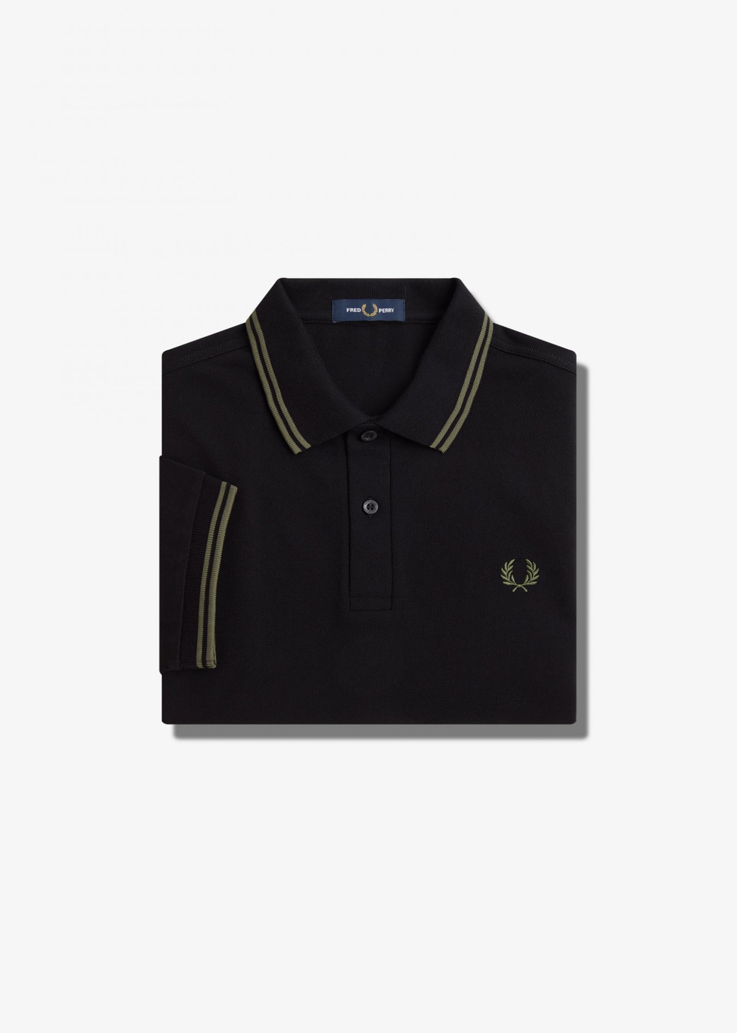 Twin tipped fred perry shirt - black field green