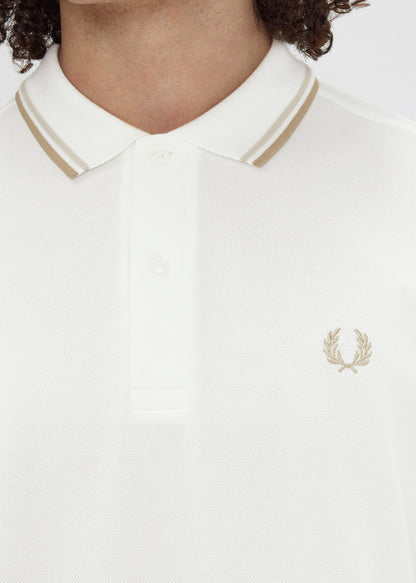 Fred Perry Polo's  Twin tipped Fred Perry shirt - snow white oatmeal white stone 