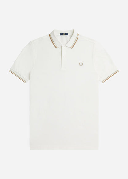 Fred Perry Polo's  Twin tipped Fred Perry shirt - snow white oatmeal white stone 