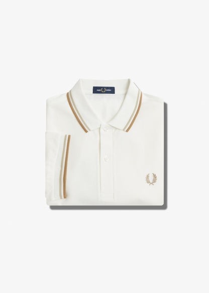 Fred Perry Polo's  Twin tipped Fred Perry shirt - snow white oatmeal white stone 