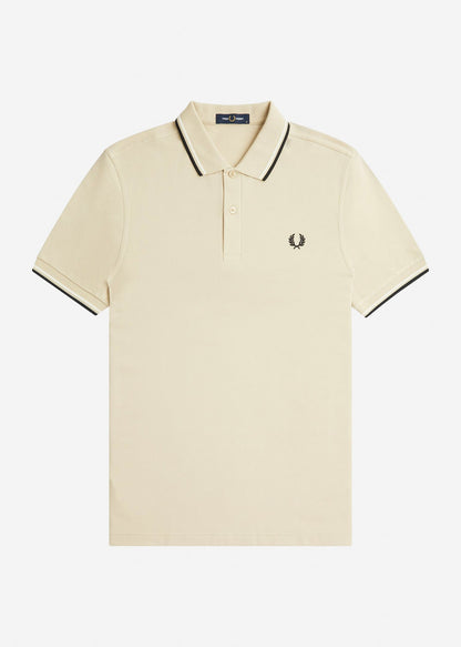 Fred Perry Polo's  Twin tipped fred perry shirt - oatmeal ecru blk 