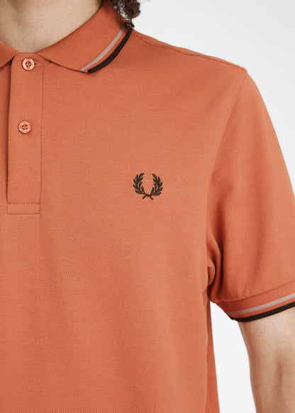 Fred Perry Polo's  Twin tipped Fred Perry shirt - light rust warm green 