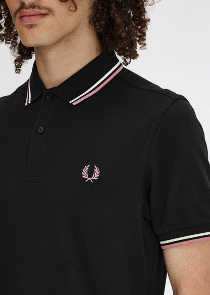 Fred Perry Polo's  Twin tipped fred perry shirt - black ecru 