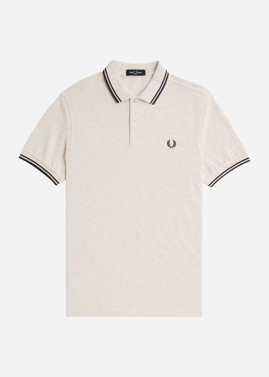 Fred Perry Polo's  Twin tipped fred perry shirt - porridge marl anchor grey anchor grey 