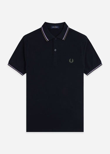 Fred Perry Polo's Twin tipped fred perry polo shirt- Navy Ultra Violet Laurel Wreath Green