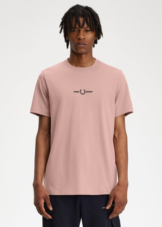 Embroidered t-shirt - dark pink