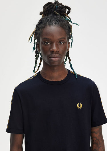Fred Perry T-shirts Contrast tape ringer t-shirt - navy honeycomb