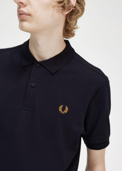 Fred Perry Polo's  Plain fred perry shirt - navy dark caramel 