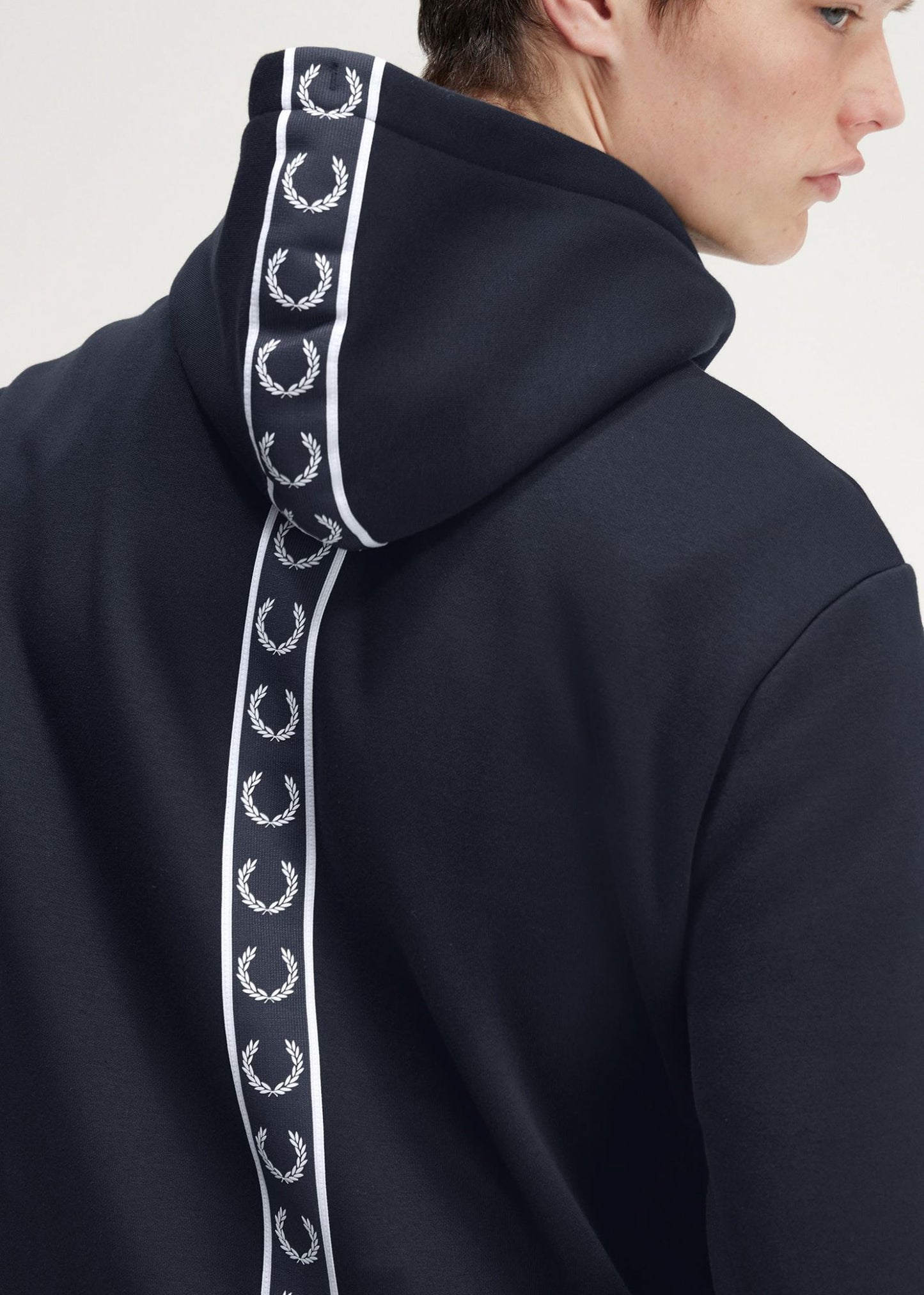 Tape detail hooded sweatshirt - navy
