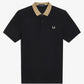 Collar detail polo shirt - black