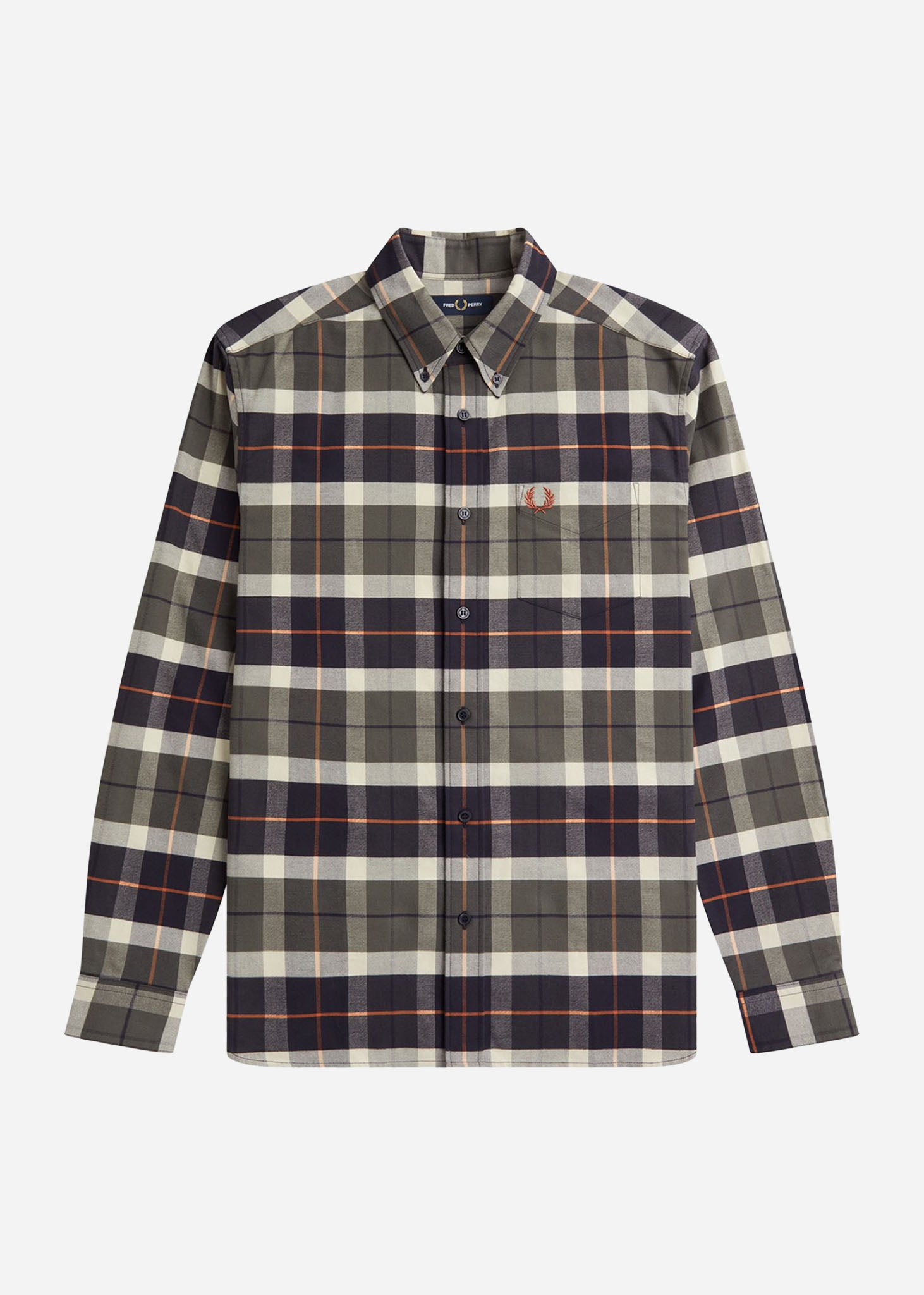 Fred Perry Overhemden  Brushed tartan shirt - field green 