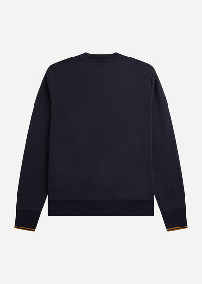 Fred Perry Truien  Crew neck sweatshirt - navy dark caramel 