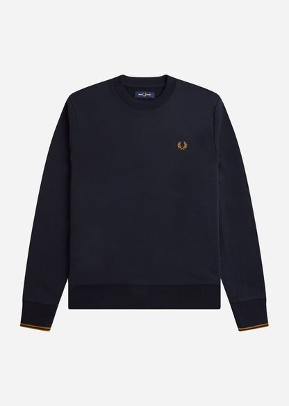 Fred Perry Truien  Crew neck sweatshirt - navy dark caramel 