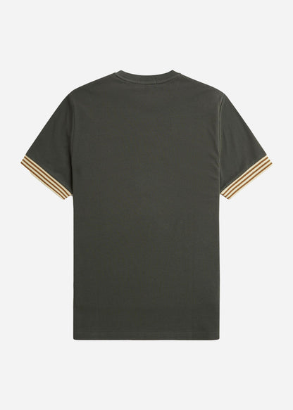 Fred Perry T-shirts  Striped cuff t-shirt - field green 