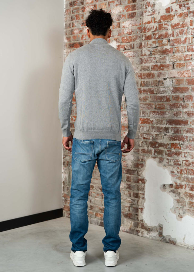 Barbour Sweaters Cotton half zip knitted jumper - grey marl