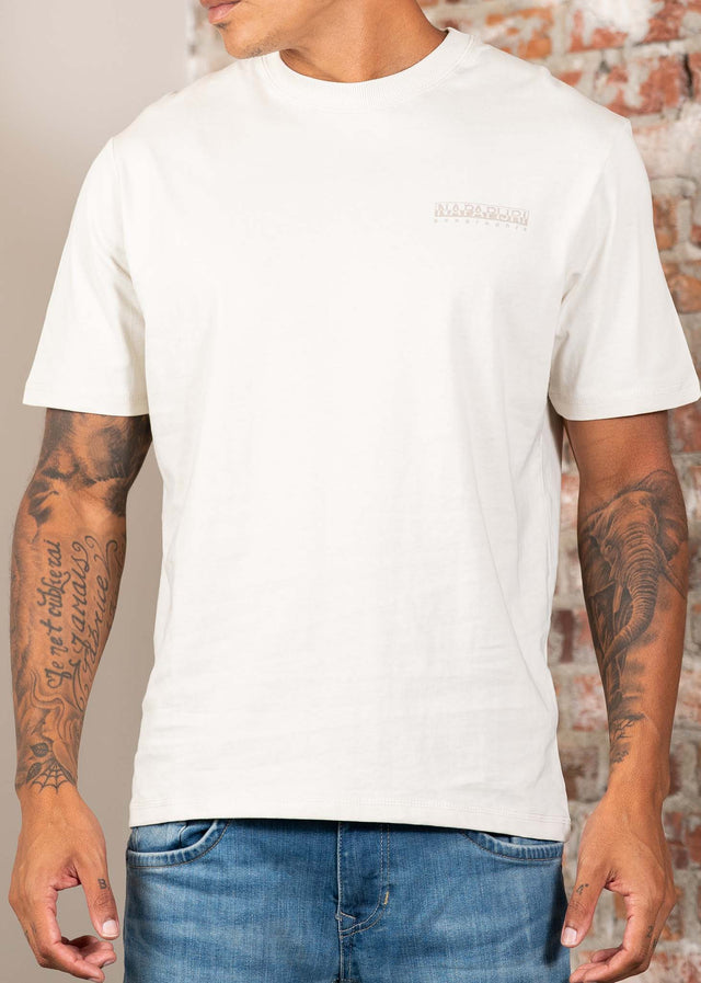 Napapijri T-shirts Back graphic t-shirt - beige dimity