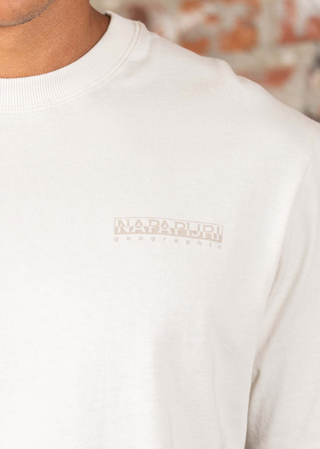 Napapijri T-shirts Back graphic t-shirt - beige dimity