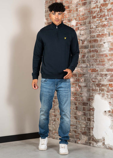 Lyle & Scott Truien Loopback quarter zip sweat - dark navy