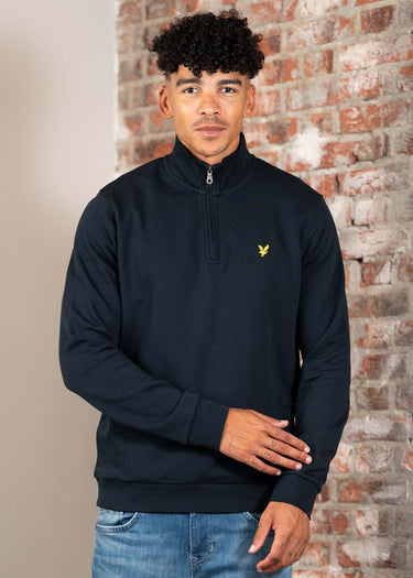 Lyle & Scott Truien Loopback quarter zip sweat - dark navy