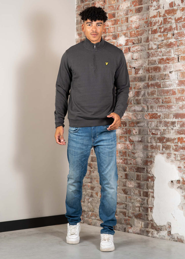Lyle & Scott Sweaters Loopback quarter zip sweat - gunmetal