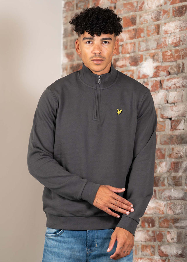 Lyle & Scott Sweaters Loopback quarter zip sweat - gunmetal