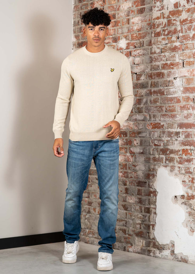 Lyle & Scott Sweaters Cotton merino crew neck jumper - grey taupe