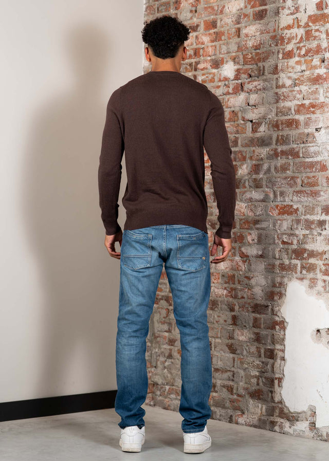 Lyle & Scott Sweaters Cotton merino crew neck jumper - espresso