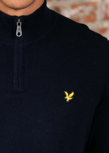 Lyle & Scott Truien Cotton merino quarter zip jumper - dark navy