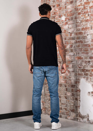 Fred Perry Polo's Twin tipped fred perry shirt - black ecru laurel wreath green