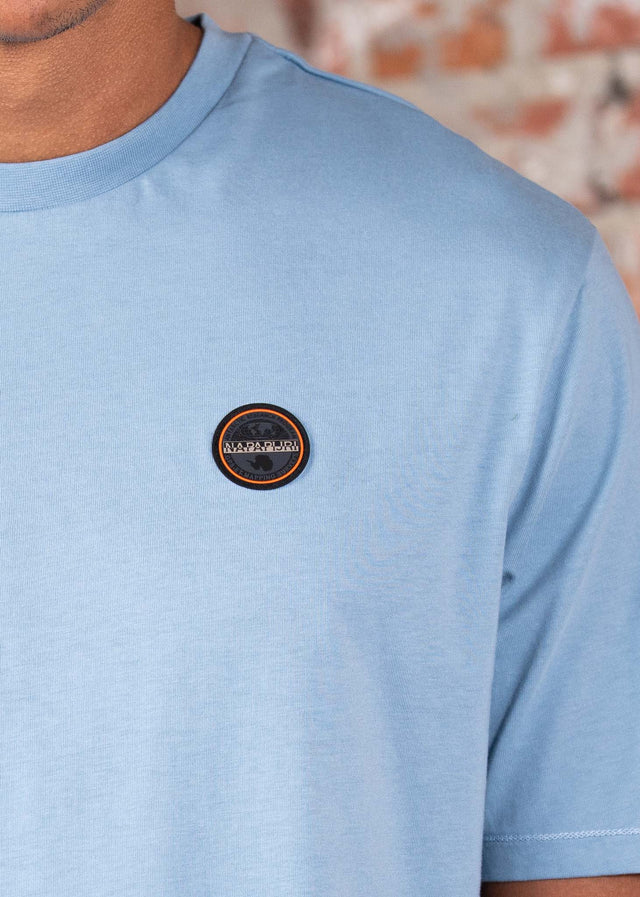 Napapijri T-shirts Badge t-shirt- faded denim