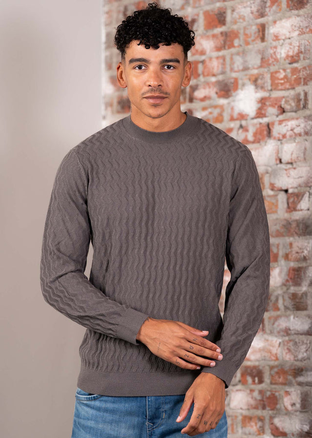 Armani Exchange Hoodies Textured sweater- dark gull