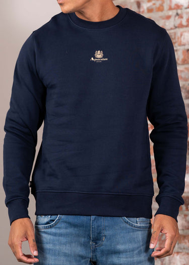 Aquascutum Truien Centered logo crewneck - navy
