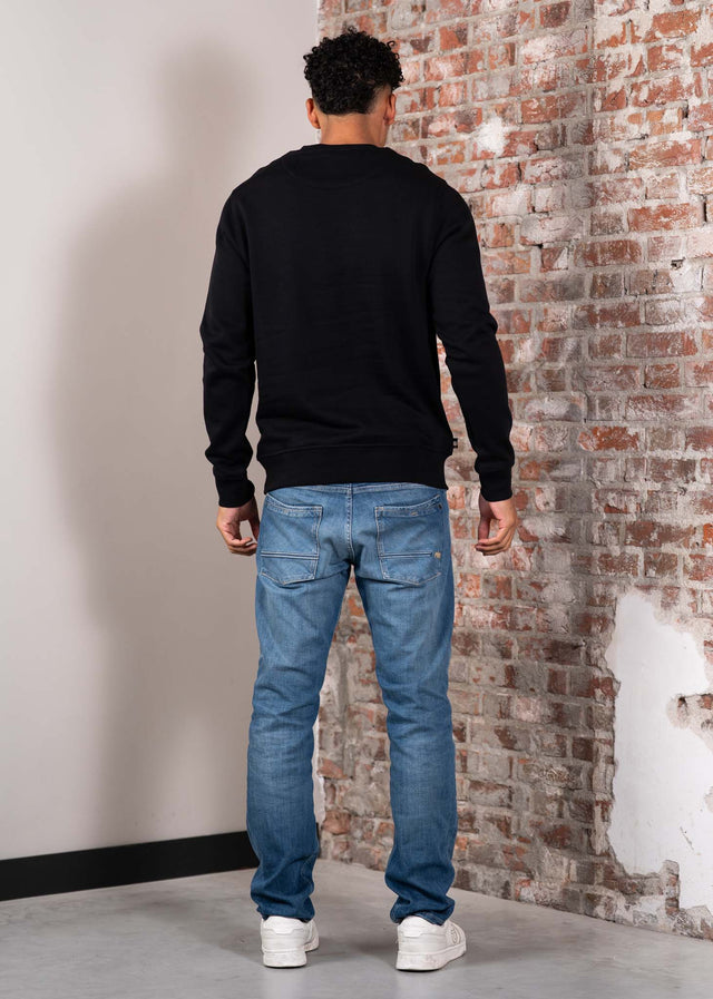 Aquascutum Sweaters Centered logo crewneck - black