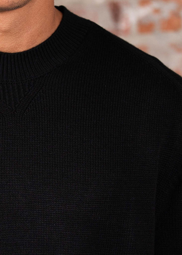 Armani Exchange Sweaters Wool cotton crewneck - black