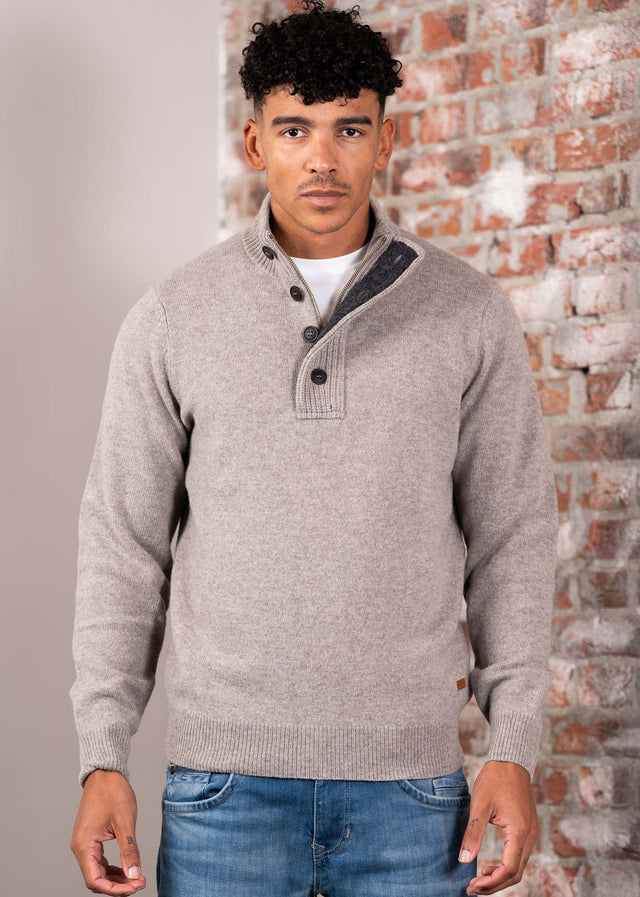 Barbour Sweaters Patch half zip - stone