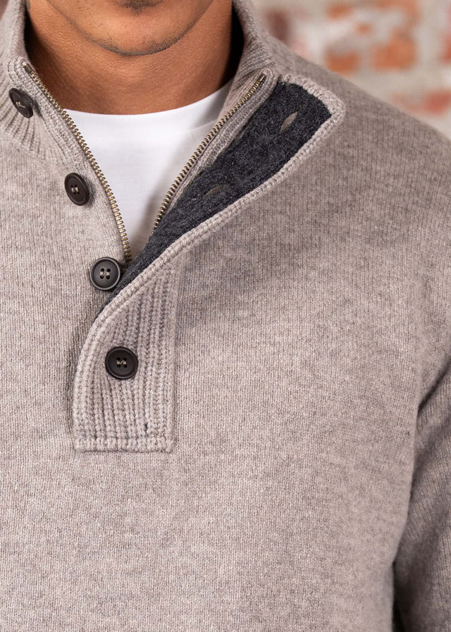 Barbour Sweaters Patch half zip - stone
