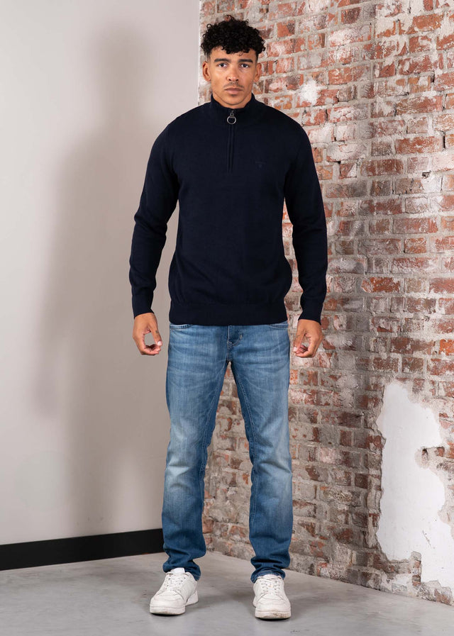 Barbour Sweaters Cotton half zip - navy