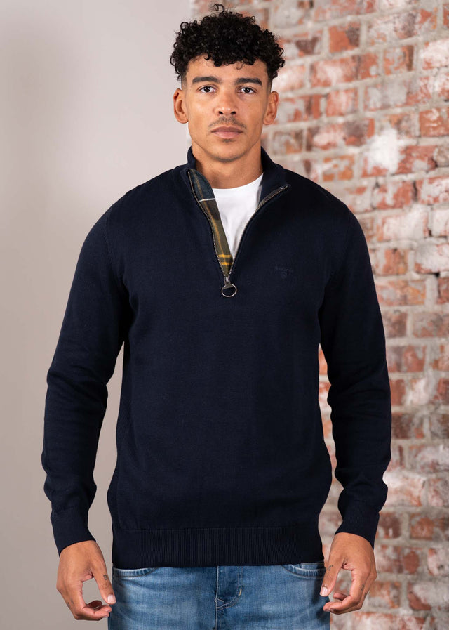 Barbour Sweaters Cotton half zip - navy