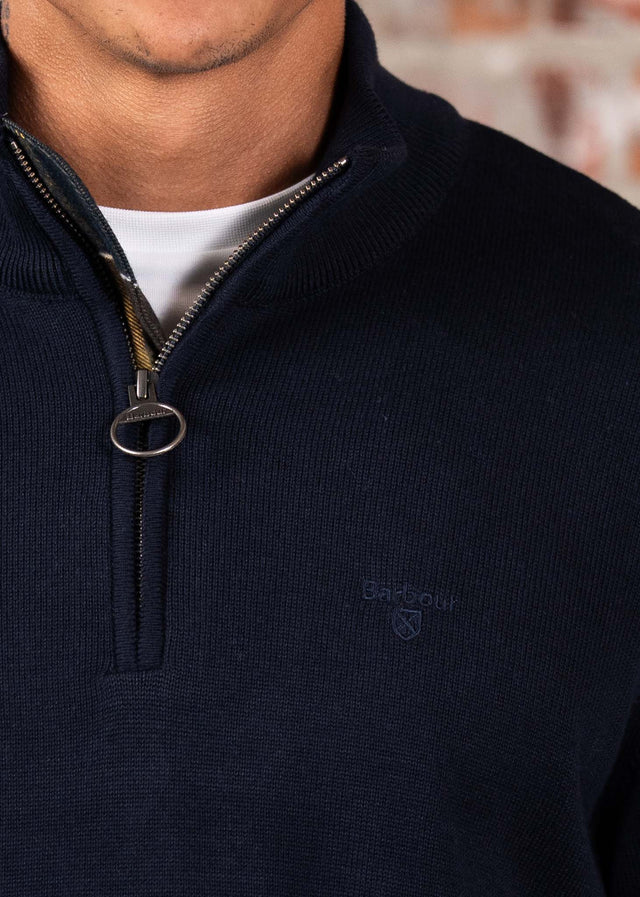 Barbour Sweaters Cotton half zip - navy