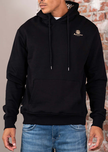 Aquascutum Hoodies Small logo hoodie fleece - black